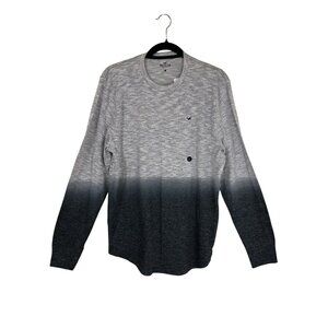 NWT Hollister Sweater Size Large Mens Gray & Black Gradient Crewneck light